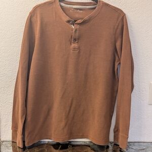 North River Outfitters Men's Brown Henley Shirt Size Large